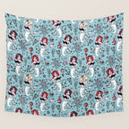 Molly Mermaid vintage pinup inspired nautical tattoo Wall Tapestry Gallery Image 4
