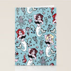 Molly Mermaid vintage pinup inspired nautical tattoo Stationery Card Gallery Image 2
