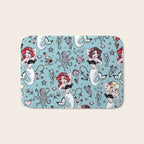 Molly Mermaid vintage pinup inspired nautical tattoo Bath Mat Gallery Image 1