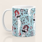 Molly Mermaid vintage pinup inspired nautical tattoo Coffee Mug Gallery Image 3
