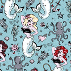 Molly Mermaid vintage pinup inspired nautical tattoo Coffee Mug Gallery Image 2