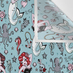 Molly Mermaid vintage pinup inspired nautical tattoo Wall Tapestry Gallery Image 3