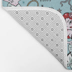 Molly Mermaid vintage pinup inspired nautical tattoo Bath Mat Gallery Image 2