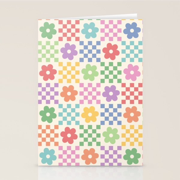 Colorful Flowers Double Checker Stationery Card Gallery Image 2
