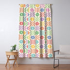 Colorful Flowers Double Checker Window Curtain Gallery Image 5