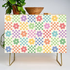Colorful Flowers Double Checker Credenza Gallery Image 1