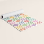 Colorful Flowers Double Checker Yoga Mat Gallery Image 2