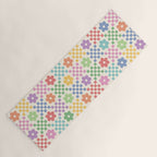 Colorful Flowers Double Checker Yoga Mat Gallery Image 1