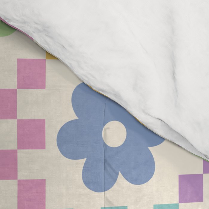 Colorful Flowers Double Checker Comforter Gallery Image 4