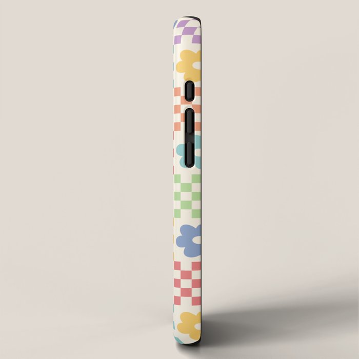 Colorful Flowers Double Checker iPhone Case Gallery Image 2