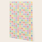 Colorful Flowers Double Checker Wallpaper Gallery Image 2