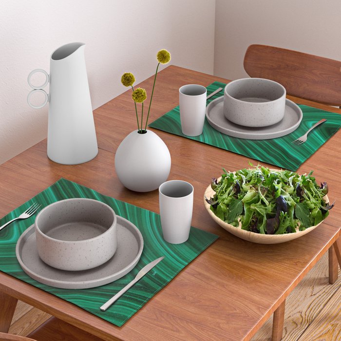 Malachite Green Marble Texture Placemat Gallery Image 2