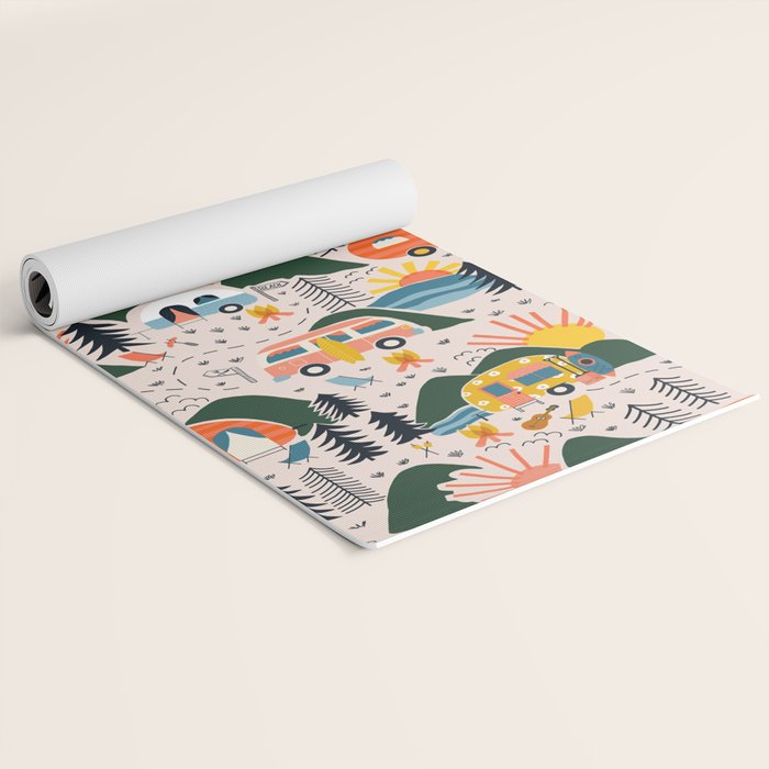 Camping Vacation Pattern Yoga Mat Gallery Image 2