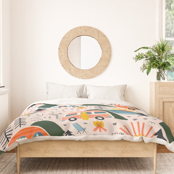 Camping Vacation Pattern Duvet Cover Gallery Image 3