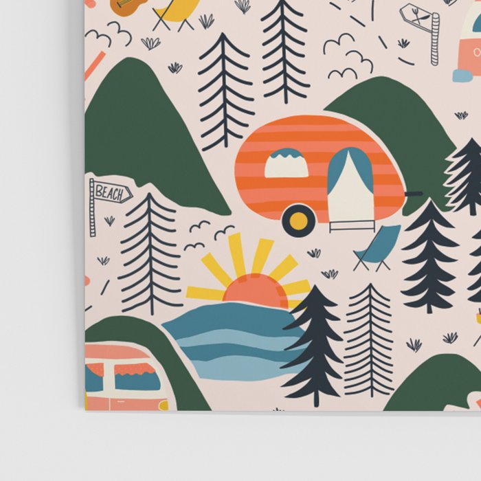Camping Vacation Pattern Poster Gallery Image 3