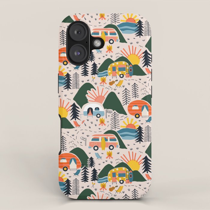 Camping Vacation Pattern iPhone Case Gallery Image 1