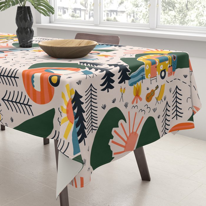 Camping Vacation Pattern Tablecloth Gallery Image 3