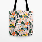 Camping Vacation Pattern Tote Bag Gallery Image 1
