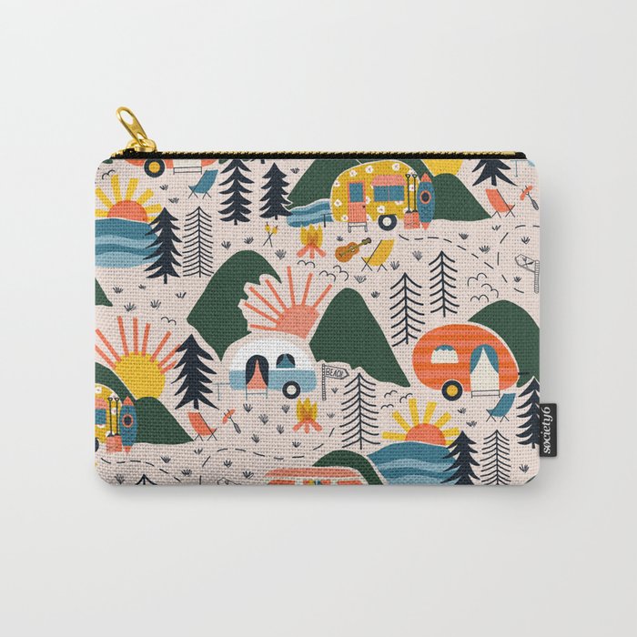 Camping Vacation Pattern Carry All Pouch Gallery Image 1