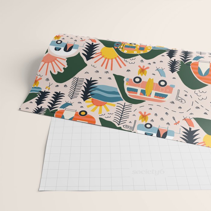 Camping Vacation Pattern Wrapping Paper Gallery Image 2