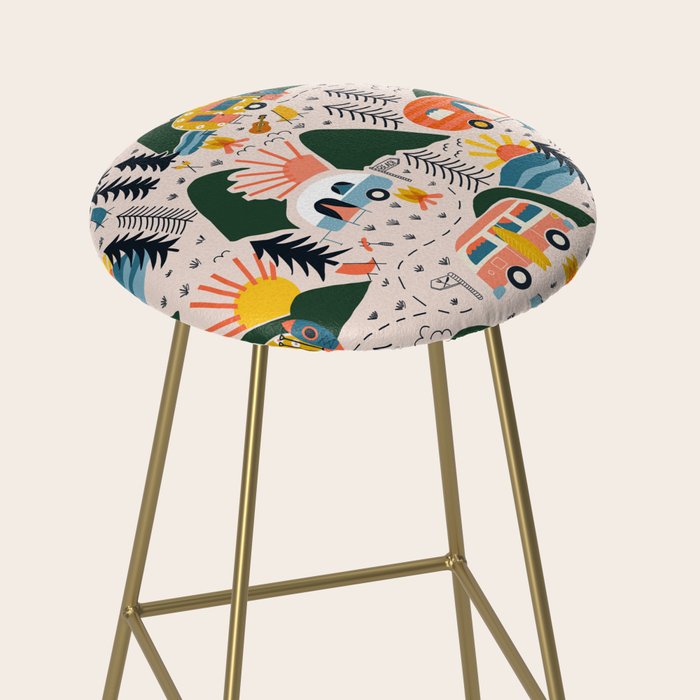 Camping Vacation Pattern Stool Gallery Image 2