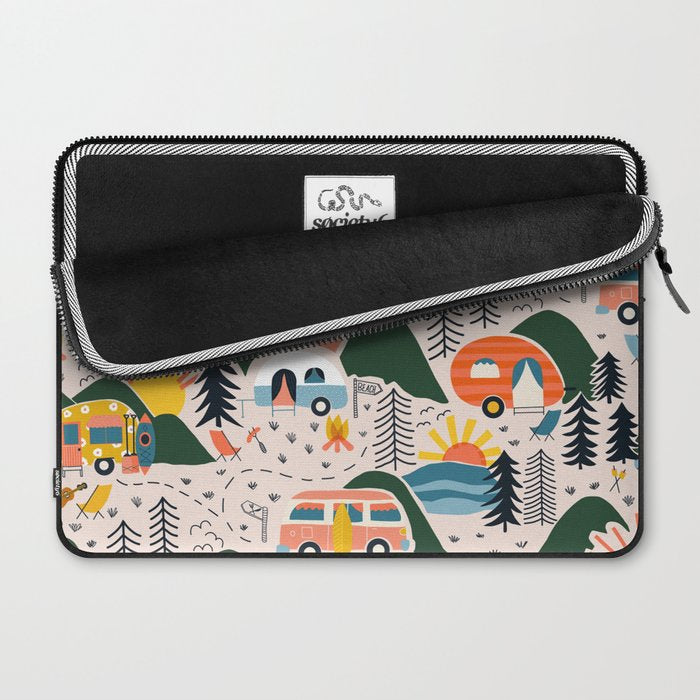 Camping Vacation Pattern Laptop Sleeve Gallery Image 2