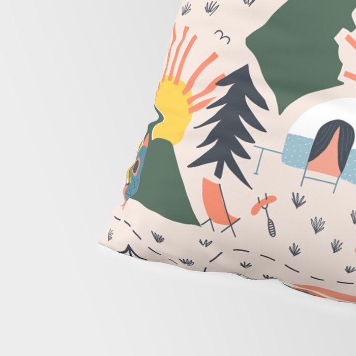 Camping Vacation Pattern Pillow Sham Gallery Image 4