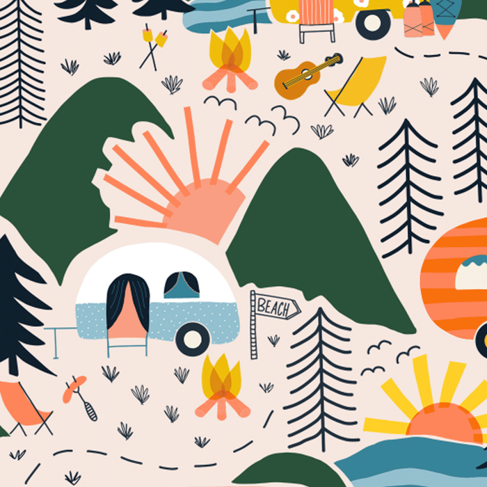 Camping Vacation Pattern Coffee Mug Gallery Image 2