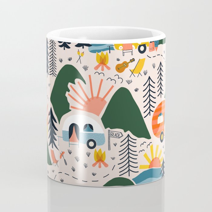Camping Vacation Pattern Coffee Mug Gallery Image 4
