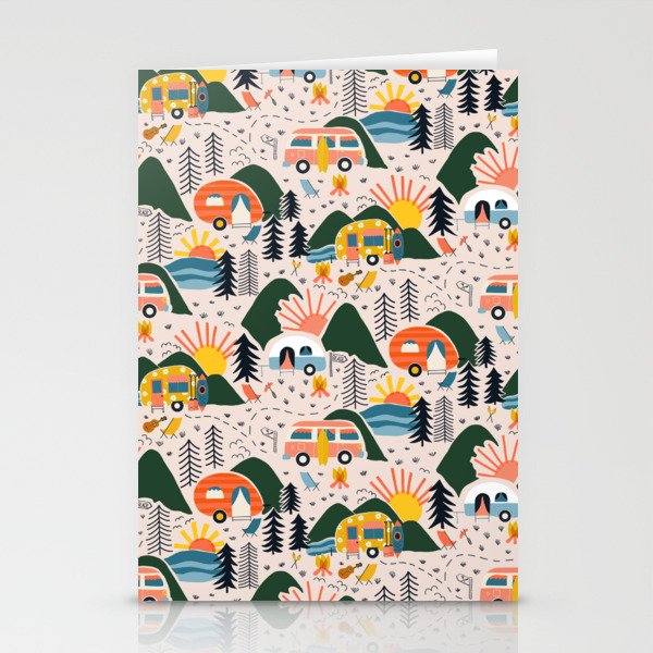 Camping Vacation Pattern Stationery Card Gallery Image 2