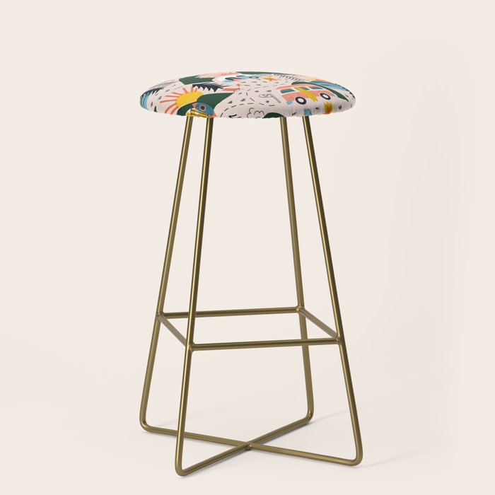 Camping Vacation Pattern Stool Gallery Image 2