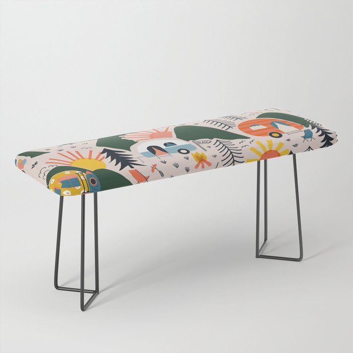 Camping Vacation Pattern Bench Gallery Image 1