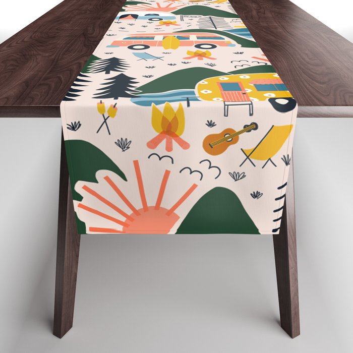 Camping Vacation Pattern Table Runner Gallery Image 1