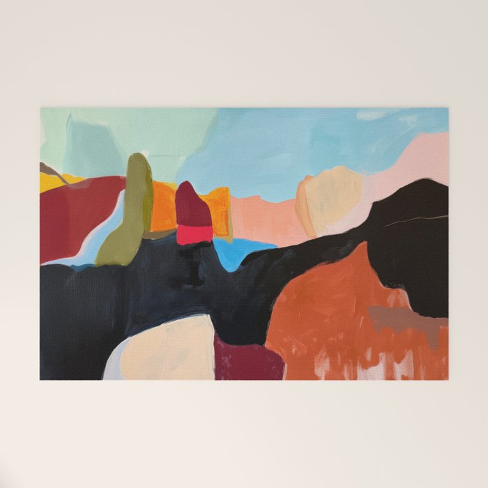 Abstract Desert Art Print in Bold Earth Tones Welcome Mat Gallery Image 1