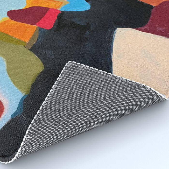 Abstract Desert Art Print in Bold Earth Tones Rug Gallery Image 4