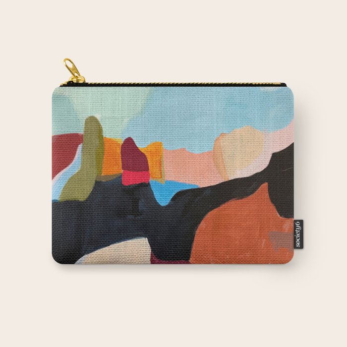 Abstract Desert Art Print in Bold Earth Tones Carry All Pouch Gallery Image 1