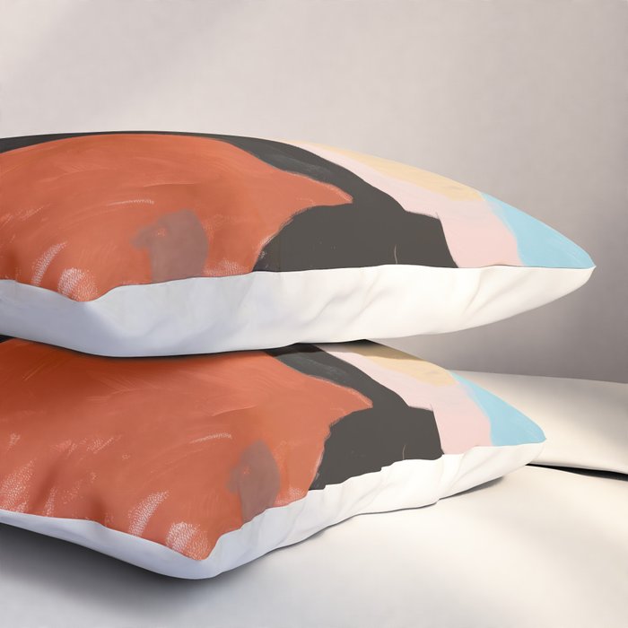 Abstract Desert Art Print in Bold Earth Tones Pillow Sham Gallery Image 3