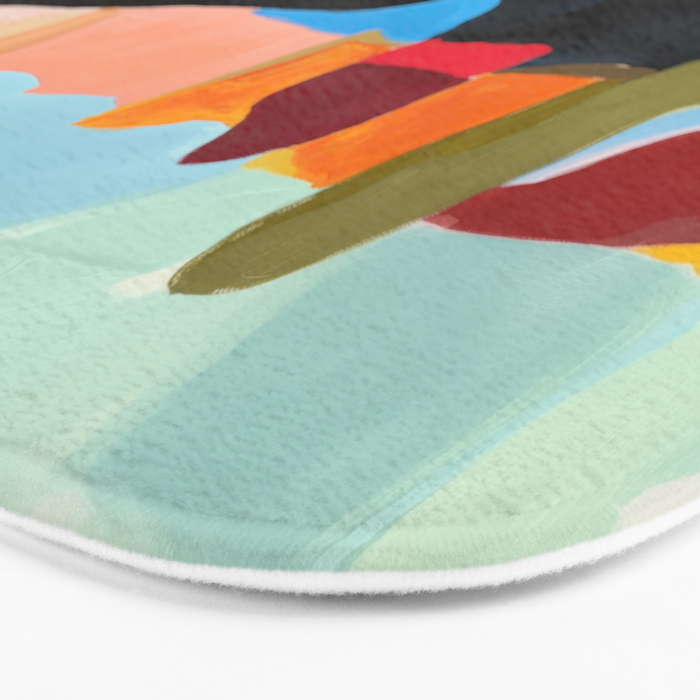 Abstract Desert Art Print in Bold Earth Tones Bath Mat Gallery Image 3