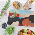Abstract Desert Art Print in Bold Earth Tones Cutting Board Gallery Image 2