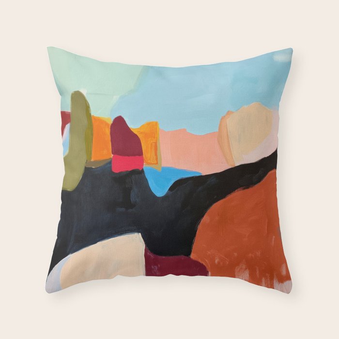 Abstract Desert Art Print in Bold Earth Tones Throw Pillow Gallery Image 6