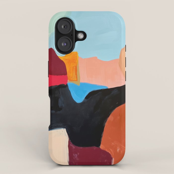 Abstract Desert Art Print in Bold Earth Tones iPhone Case Gallery Image 1