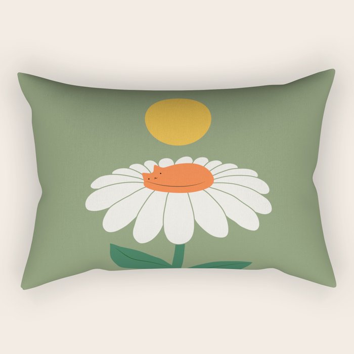 Cat and Plant 63 Blossom Day Rectangular Pillow Gallery Image 2