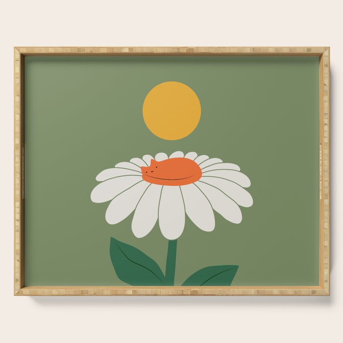 Cat and Plant 63 Blossom Day Serving Tray Gallery Image 1