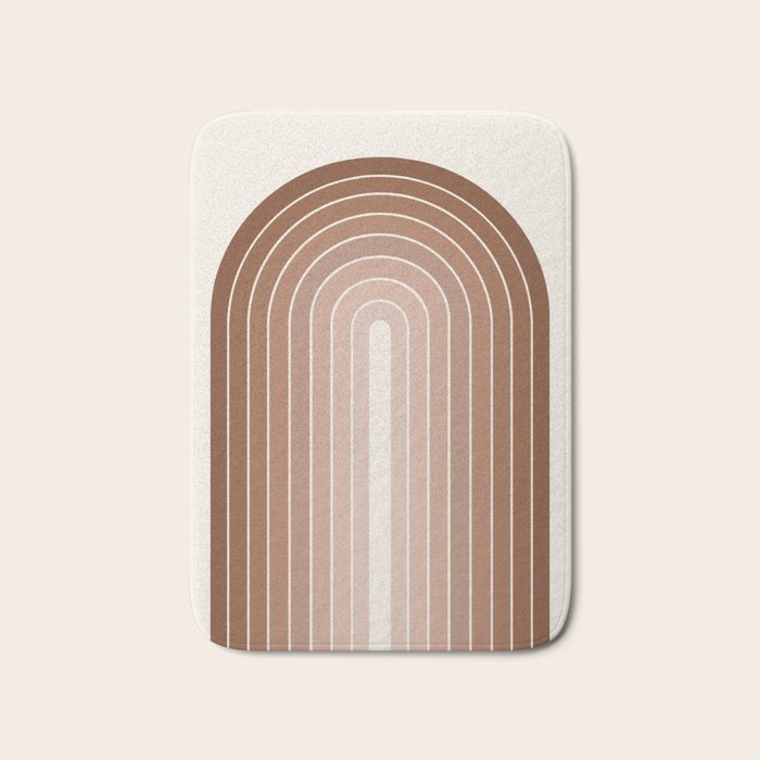 Gradient Arch XII Earthy Neutral Mid Century Modern Rainbow Bath Mat Gallery Image 1