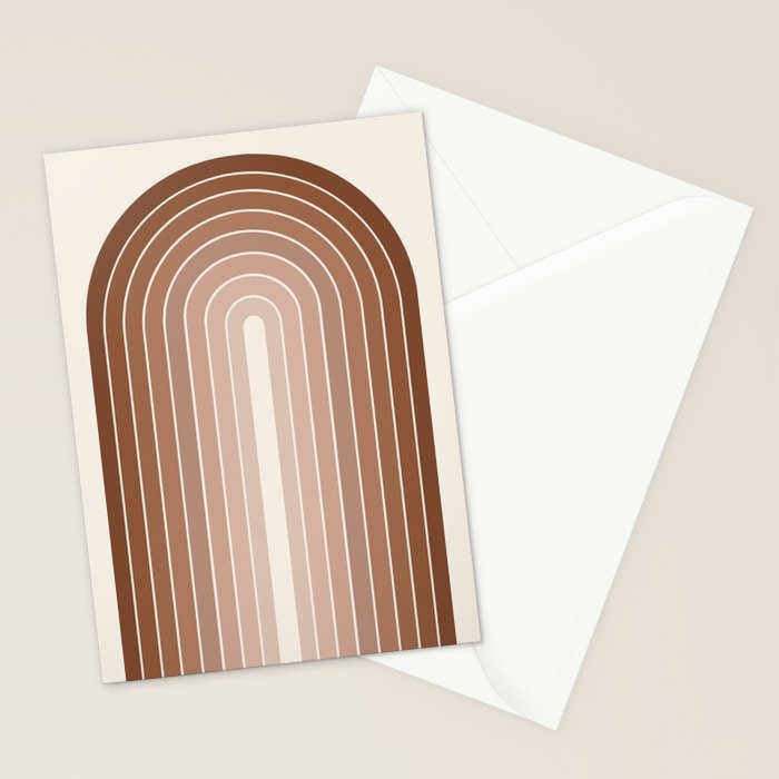 Gradient Arch XII Earthy Neutral Mid Century Modern Rainbow Stationery Card Gallery Image 2