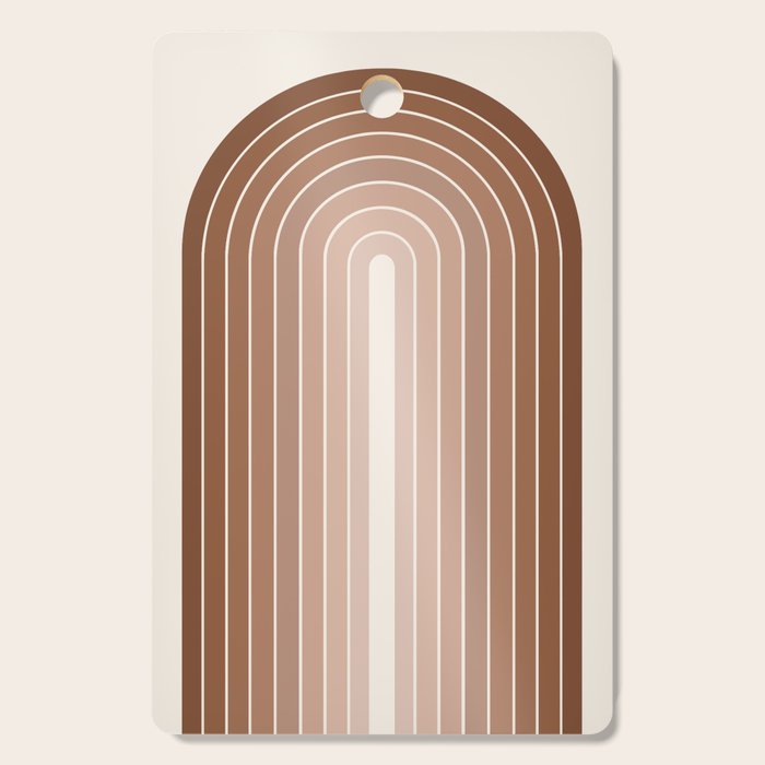 Gradient Arch XII Earthy Neutral Mid Century Modern Rainbow Cutting Board Gallery Image 1
