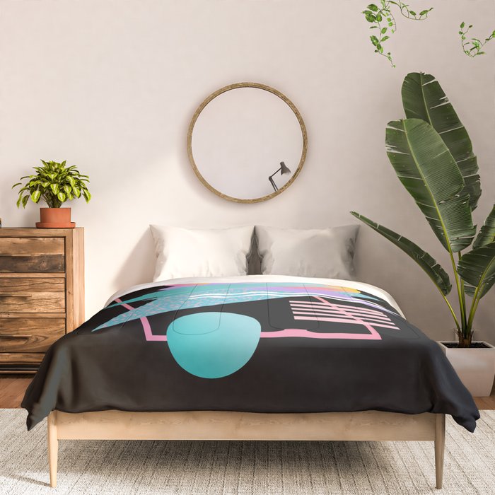 80s Retrowave Design - Memphis Pattern 135 Comforter Gallery Image 3