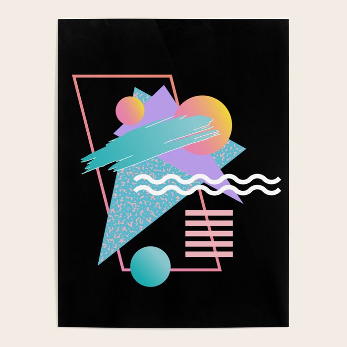 80s Retrowave Design - Memphis Pattern 135 Poster Gallery Image 4