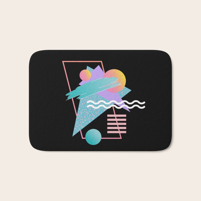 80s Retrowave Design - Memphis Pattern 135 Bath Mat Gallery Image 1