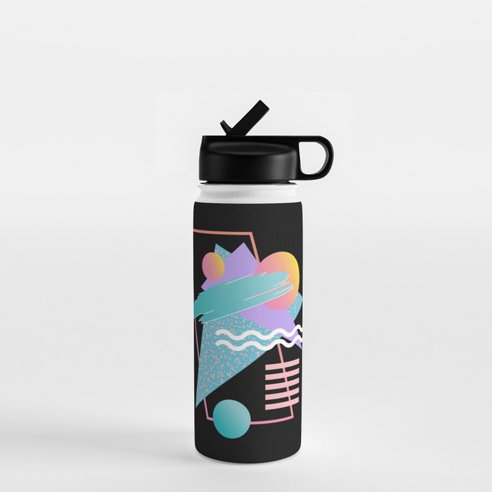 80s Retrowave Design - Memphis Pattern 135 Water Bottle Gallery Image 1